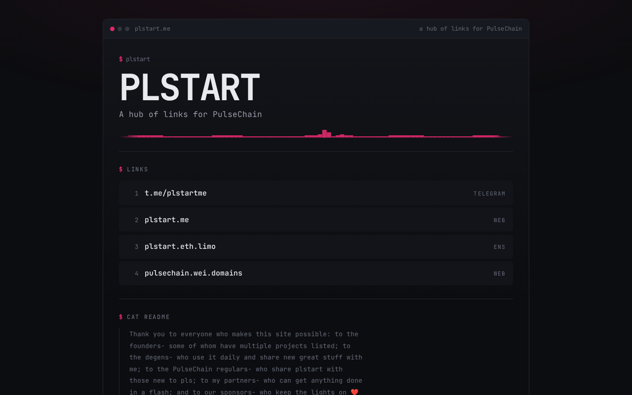 PLSTART — PulseChain Link Hub